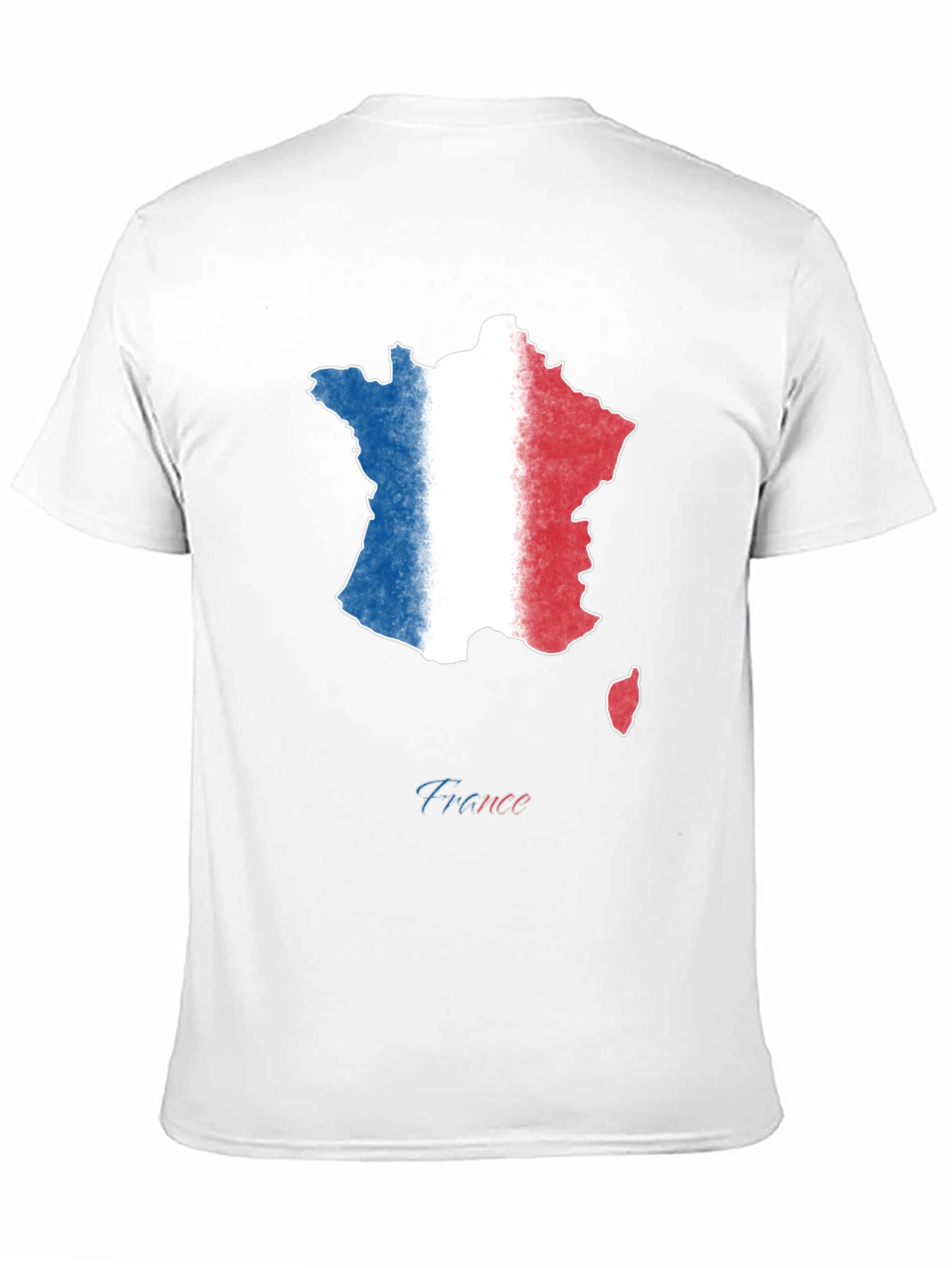 France Map Flag T-Shirt - Black Cotton Tee