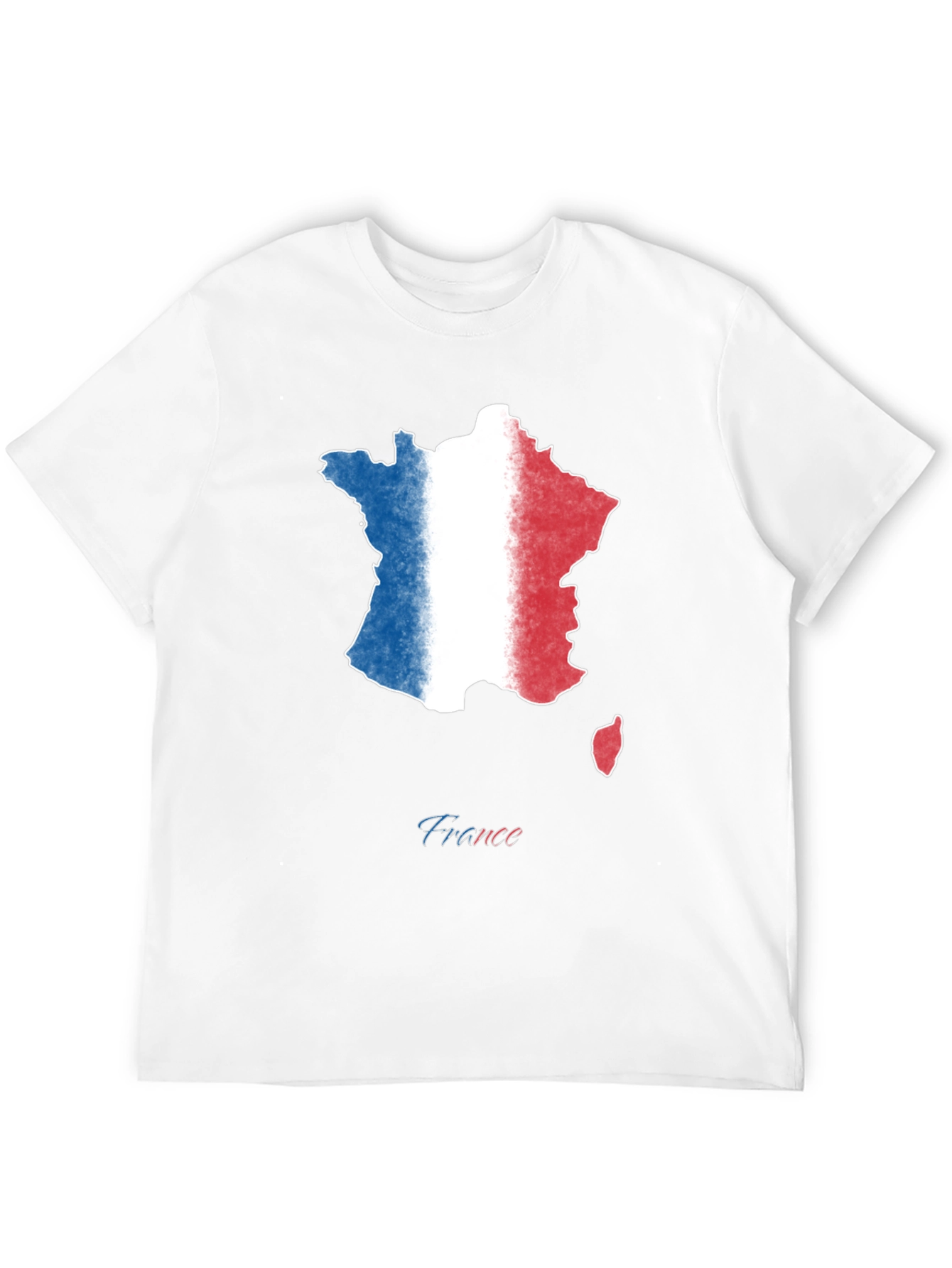 France Map Flag T-Shirt - Black Cotton Tee