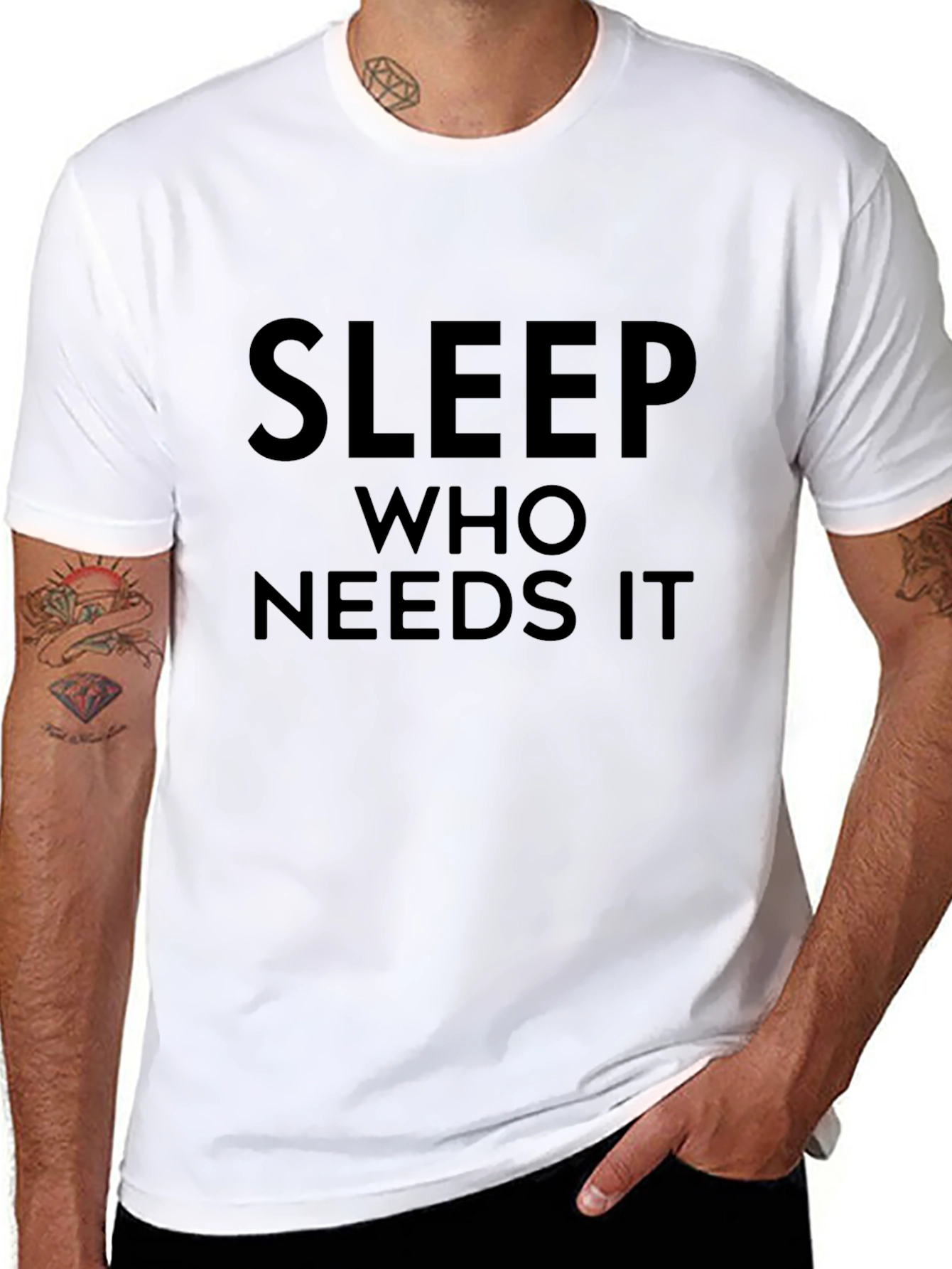Sleep Who Needs It Black Graphic Tee