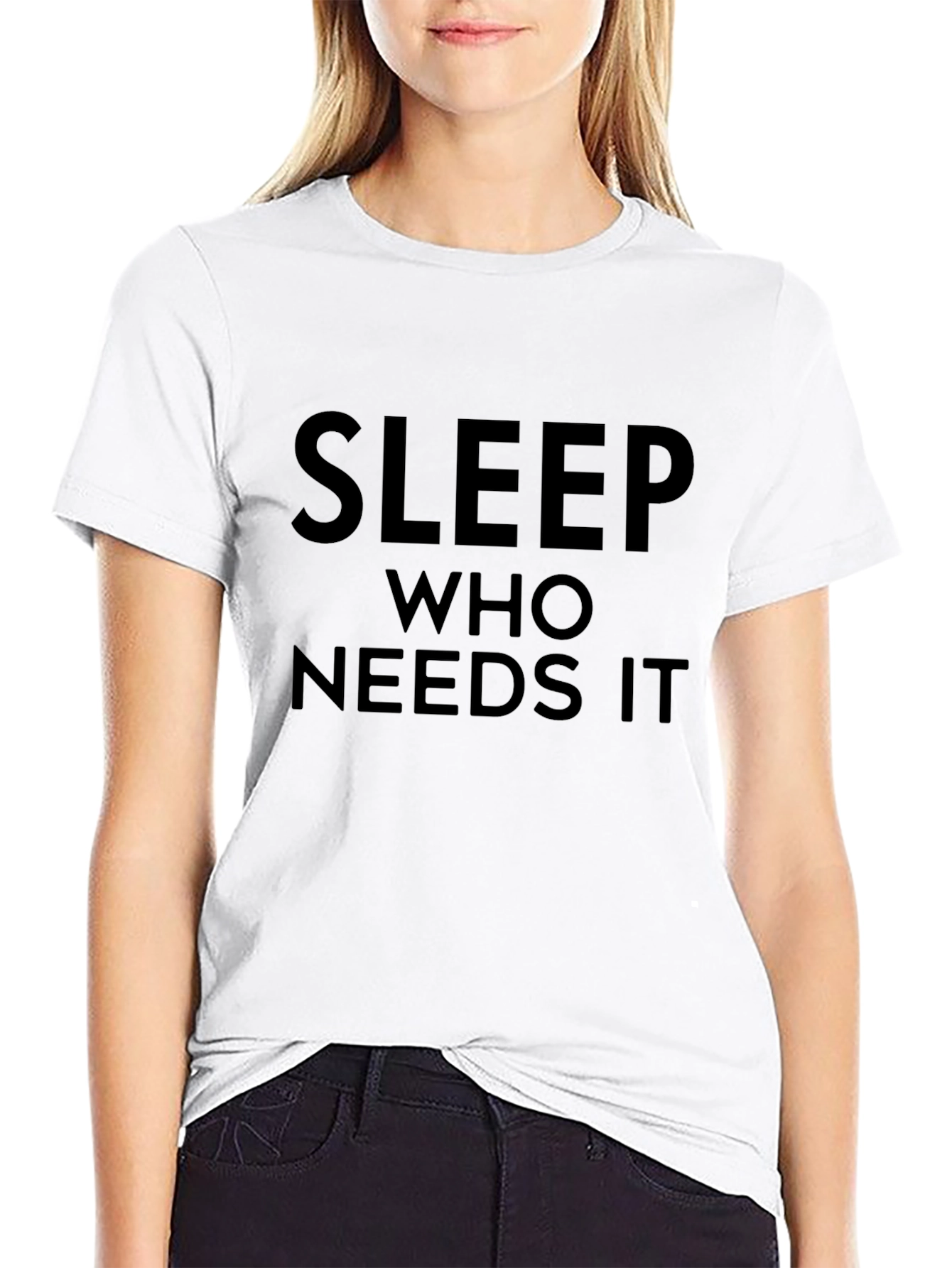Sleep Who Needs It Black Graphic Tee