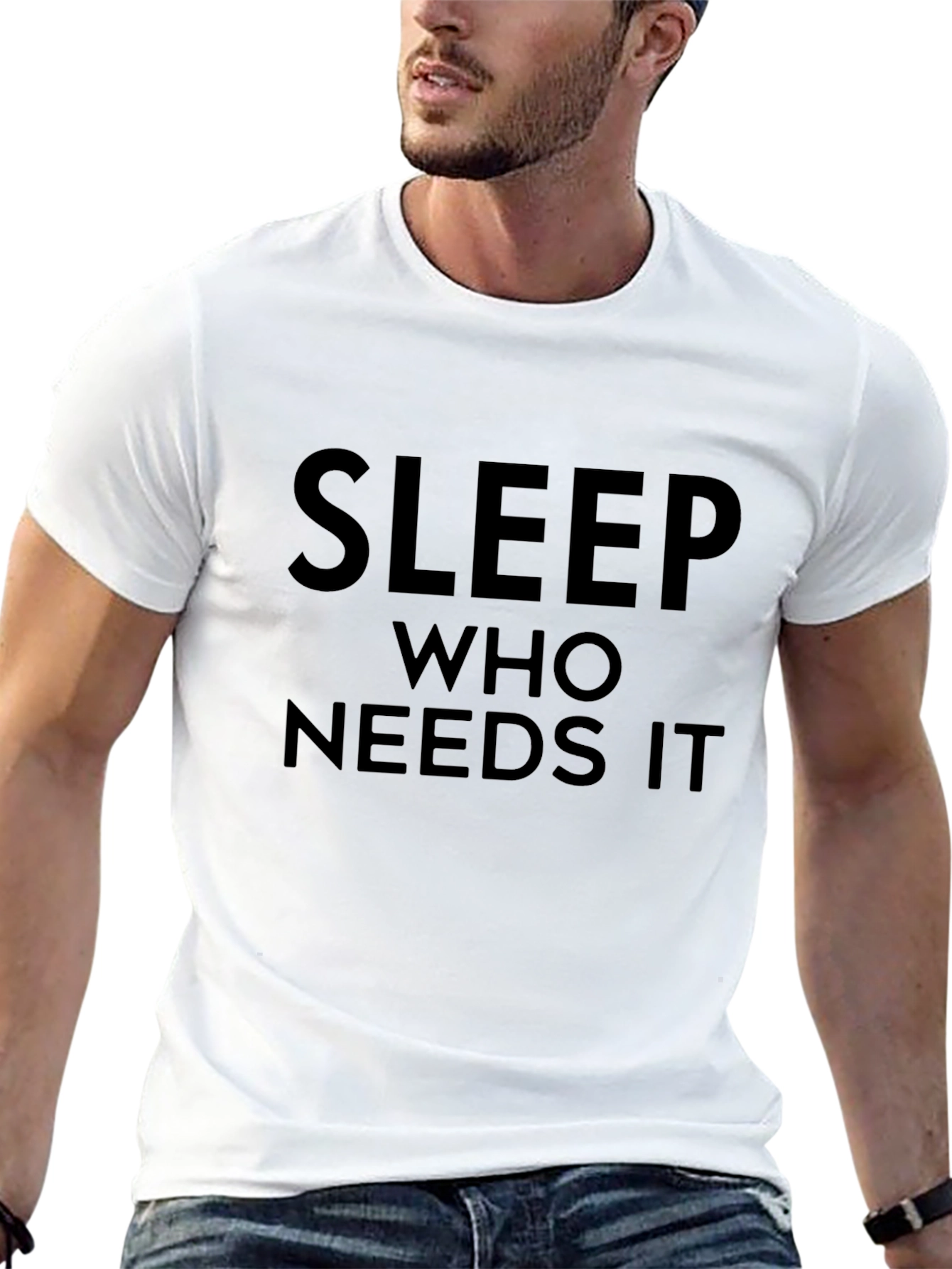 Sleep Who Needs It Black Graphic Tee