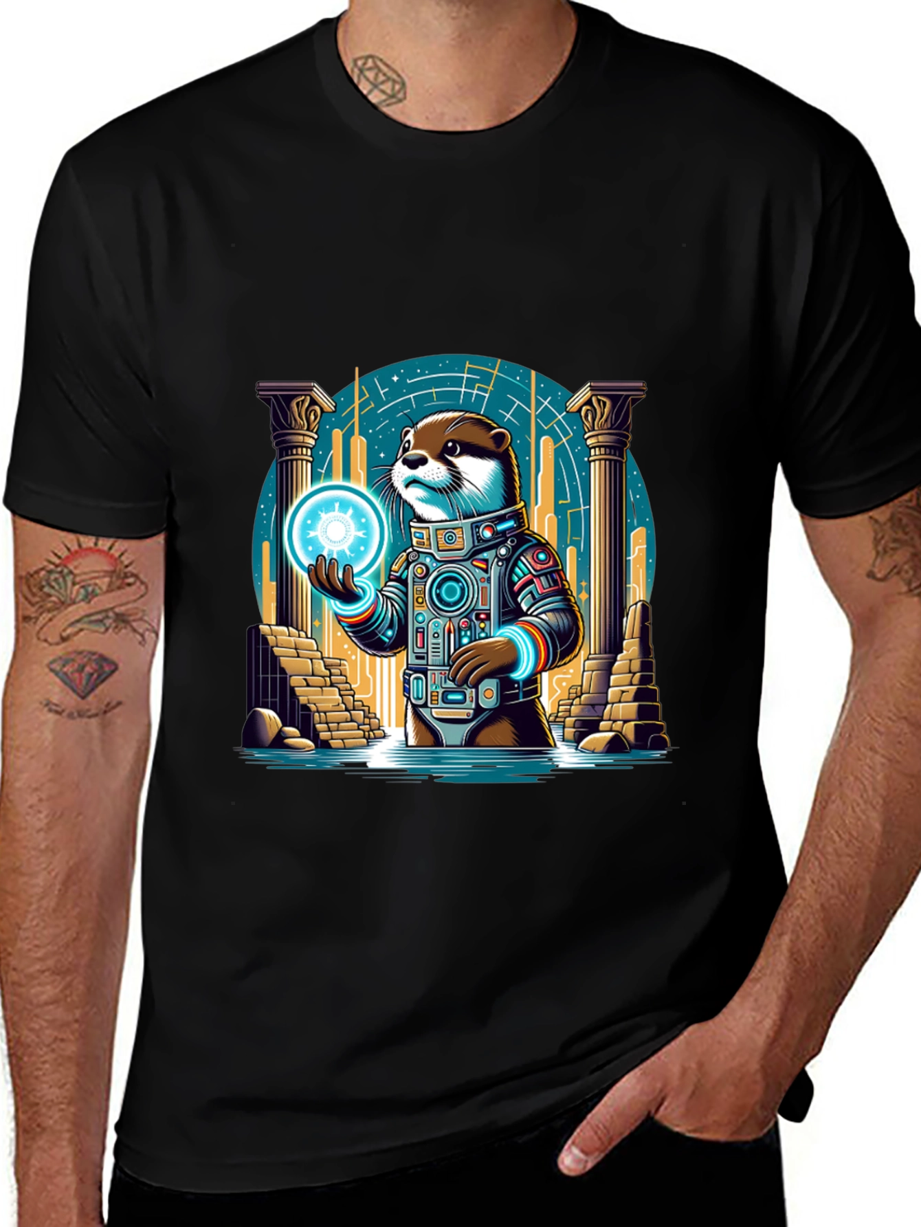 Astronaut Otter Graphic T-Shirt