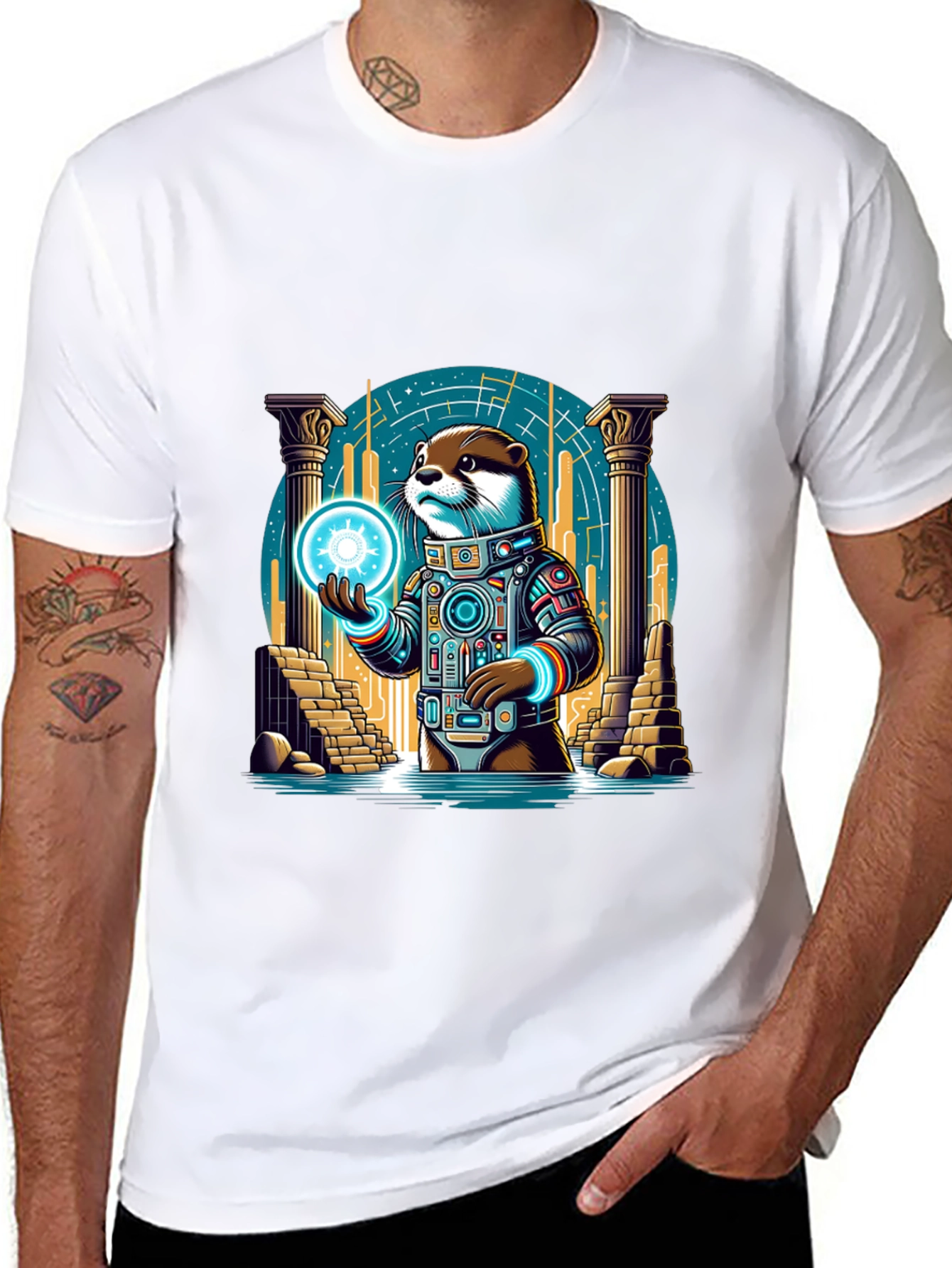 Astronaut Otter Graphic T-Shirt
