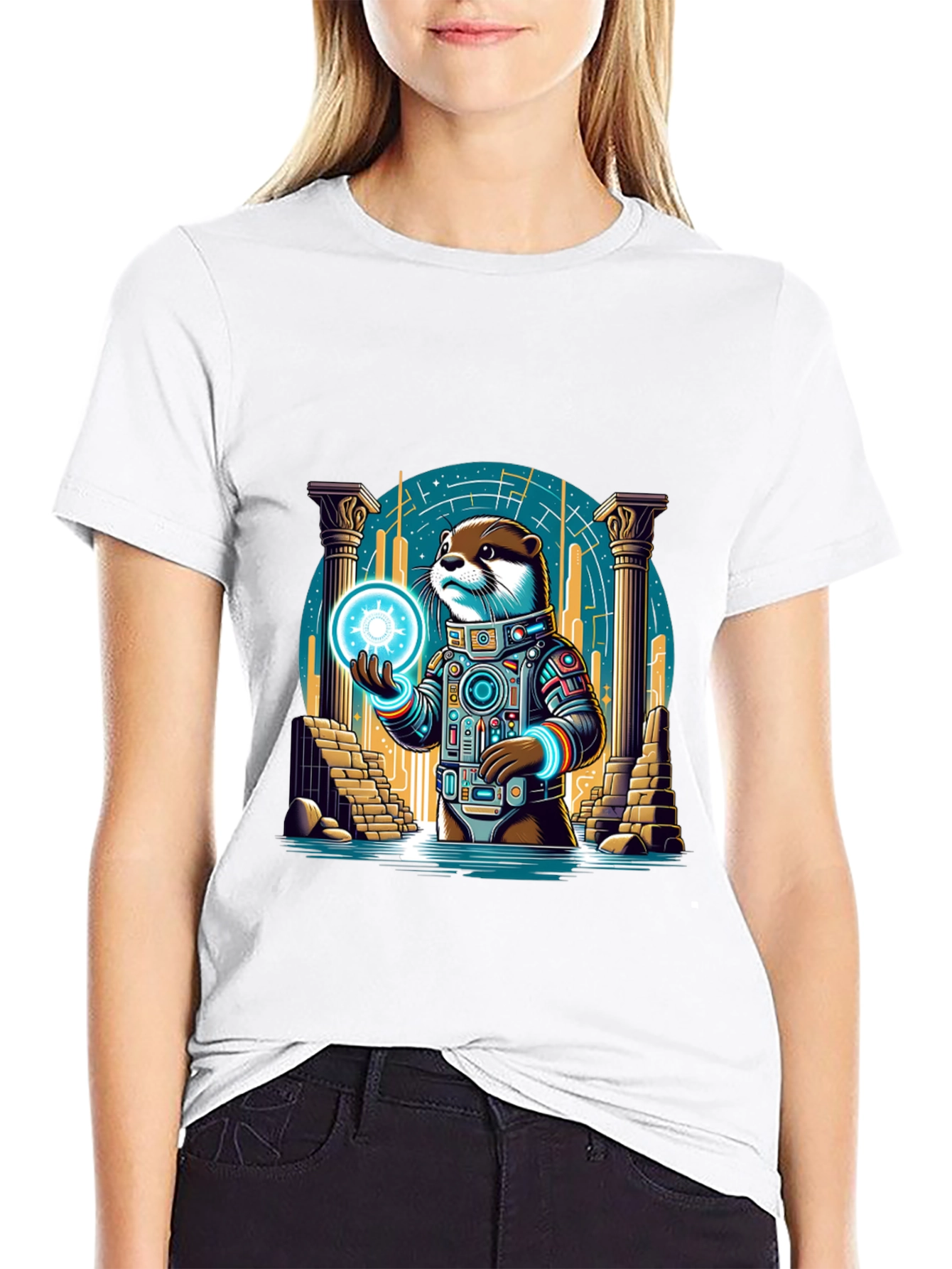 Astronaut Otter Graphic T-Shirt