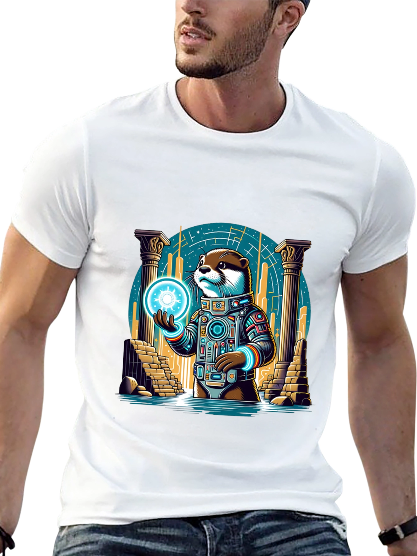 Astronaut Otter Graphic T-Shirt
