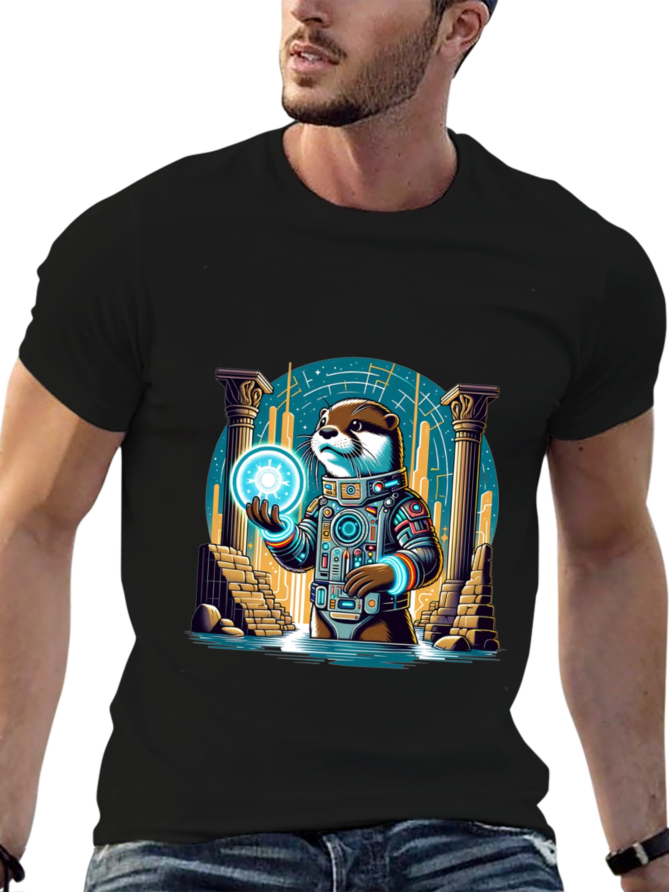 Astronaut Otter Graphic T-Shirt