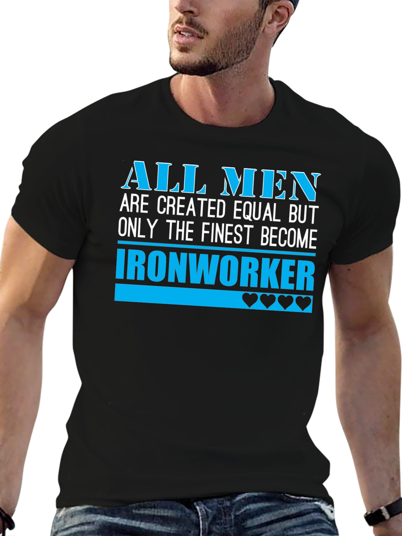 Finest Ironworker T-Shirt - Black Crew Neck Tee