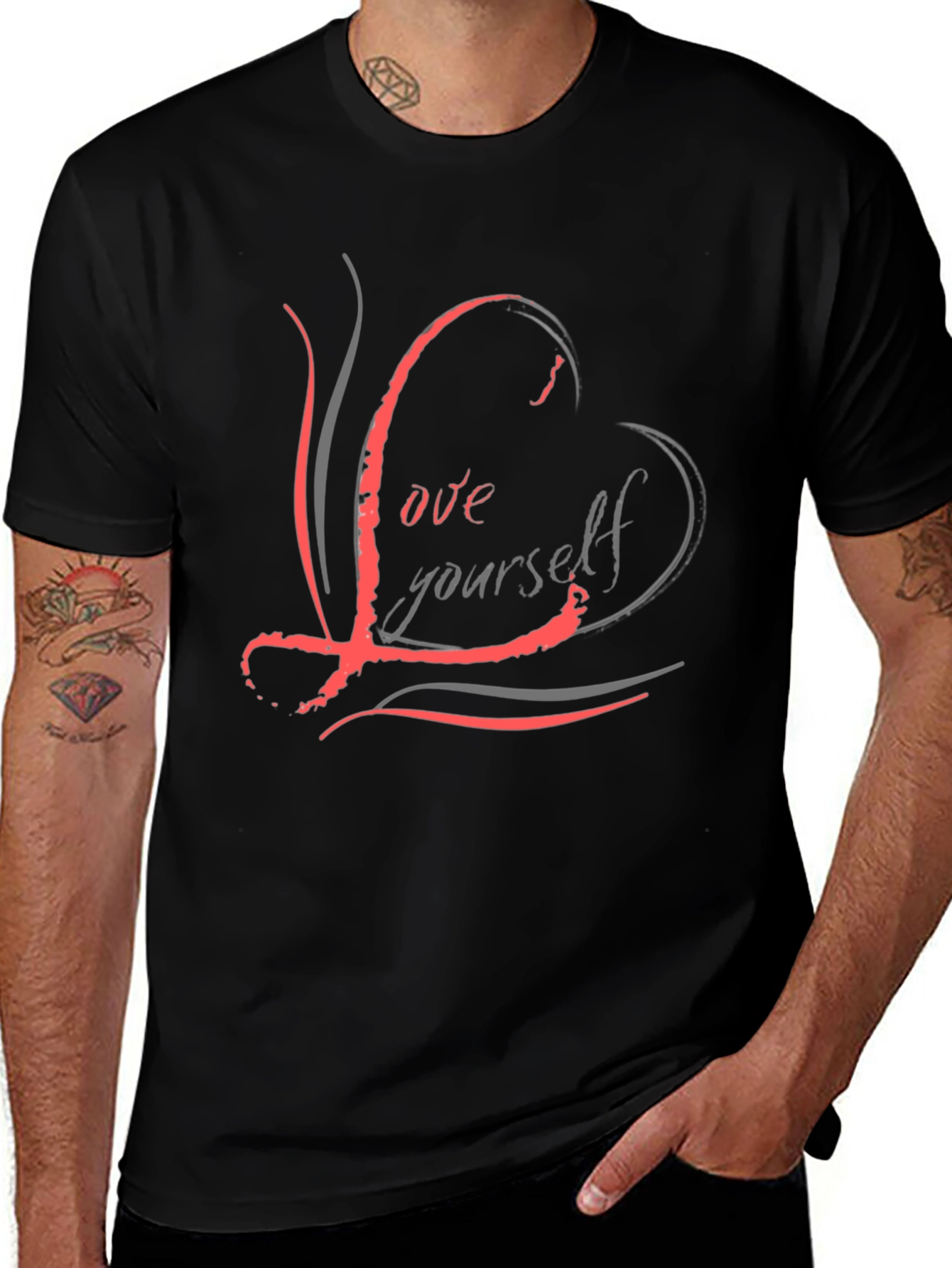 Love Yourself Graphic Black T-Shirt