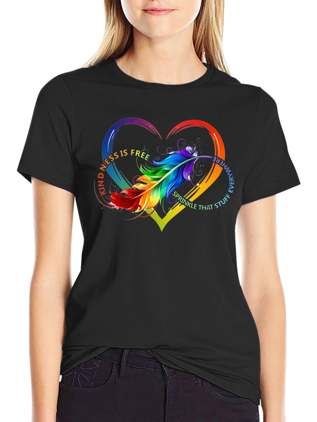 Kindness Feather Heart T-Shirt