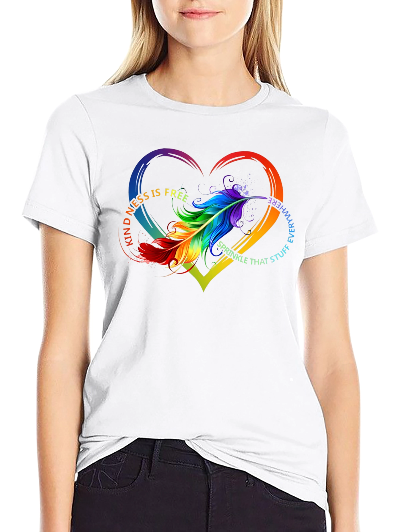 Kindness Feather Heart T-Shirt