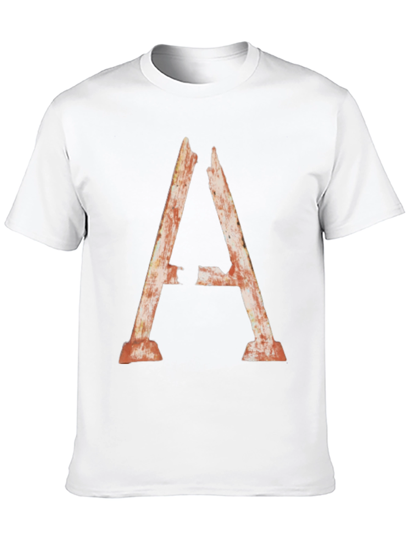 Rustic Letter A Graphic Tee - Distressed Style Shirt