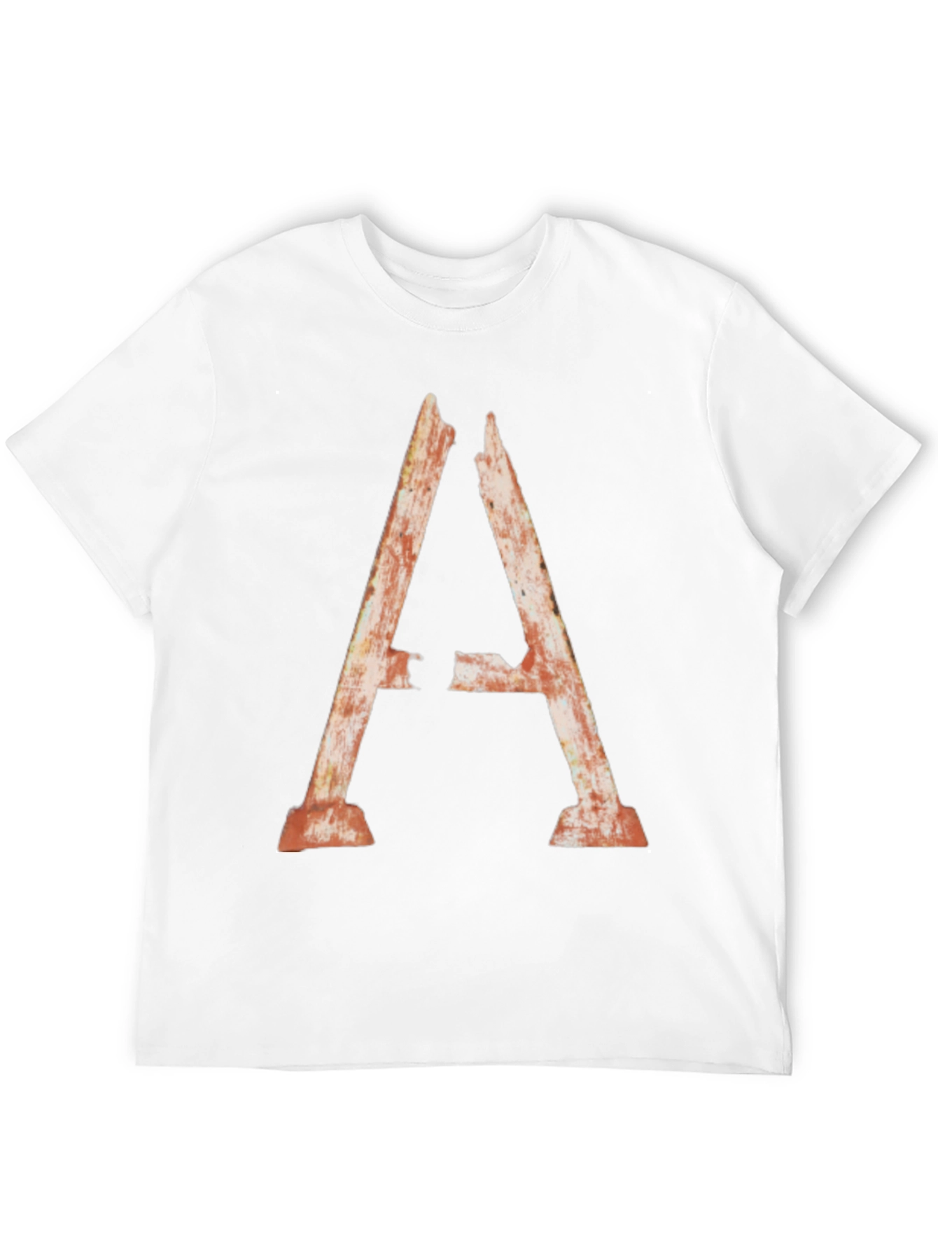 Rustic Letter A Graphic Tee - Distressed Style Shirt