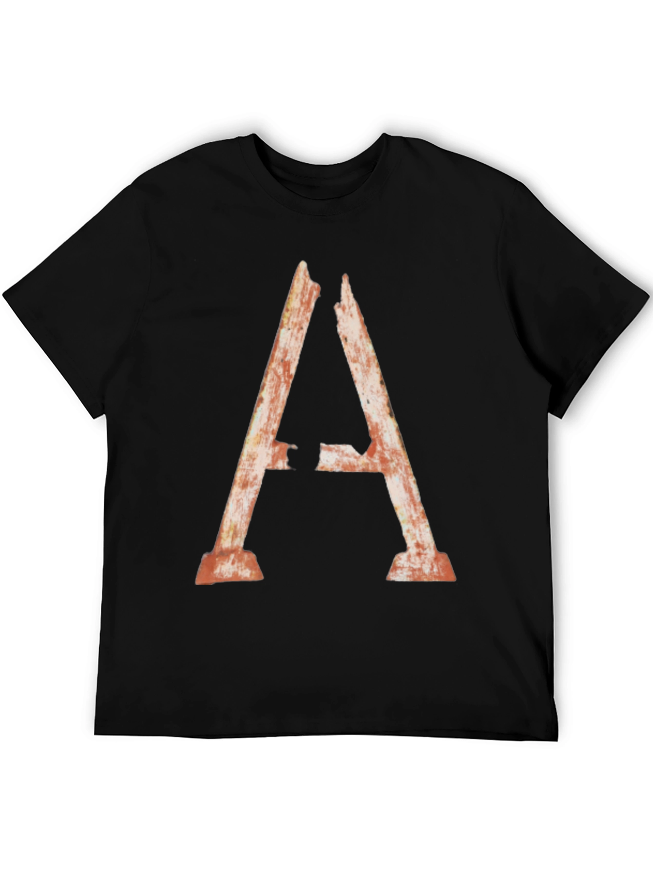 Rustic Letter A Graphic Tee - Distressed Style Shirt
