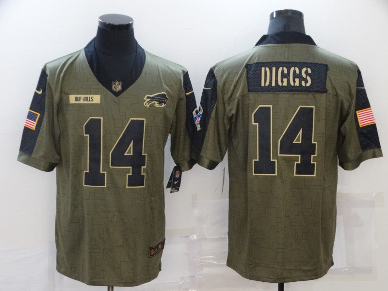 Men's Buffalo Bills Stefon Diggs #14 Brown Game Player Jerseys