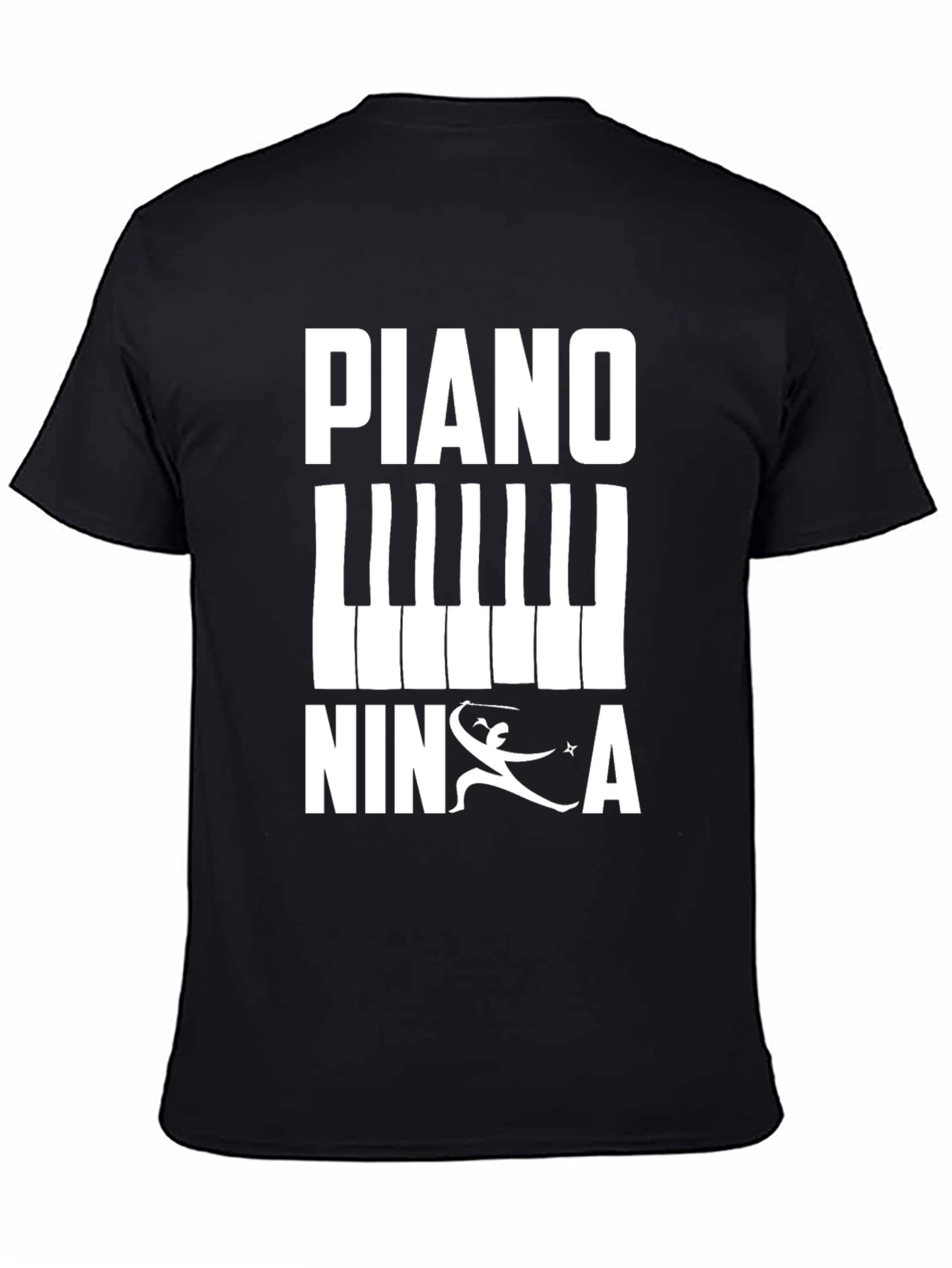 Piano Ninja Black T-Shirt - Unique Music Lover Apparel