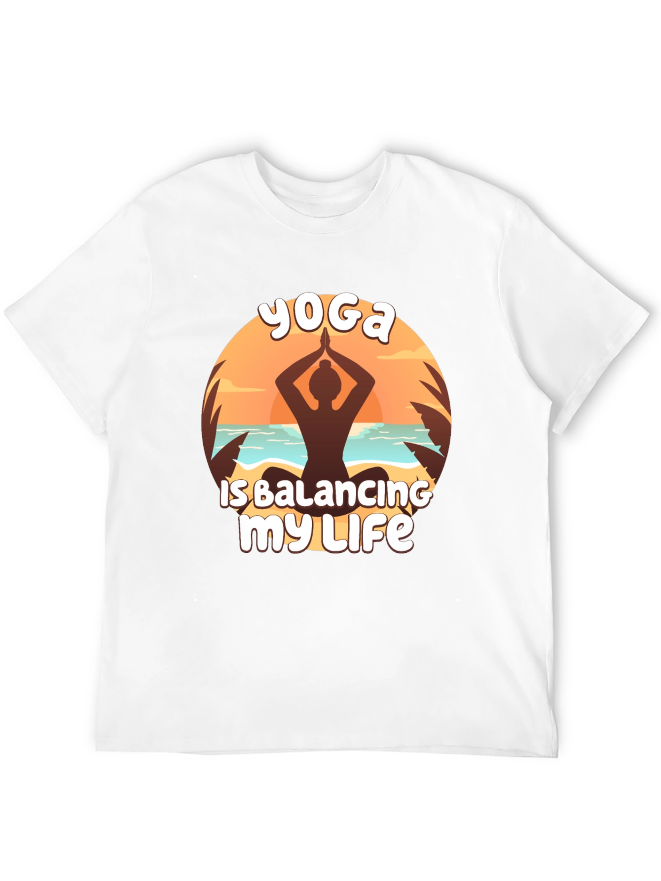 Yoga Balancing Life Black T-Shirt