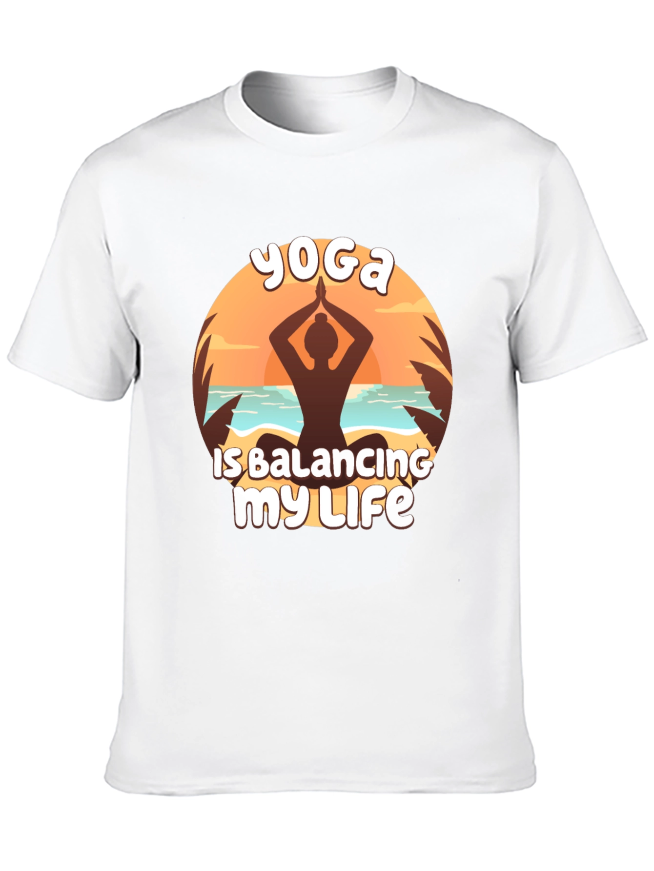 Yoga Balancing Life Black T-Shirt