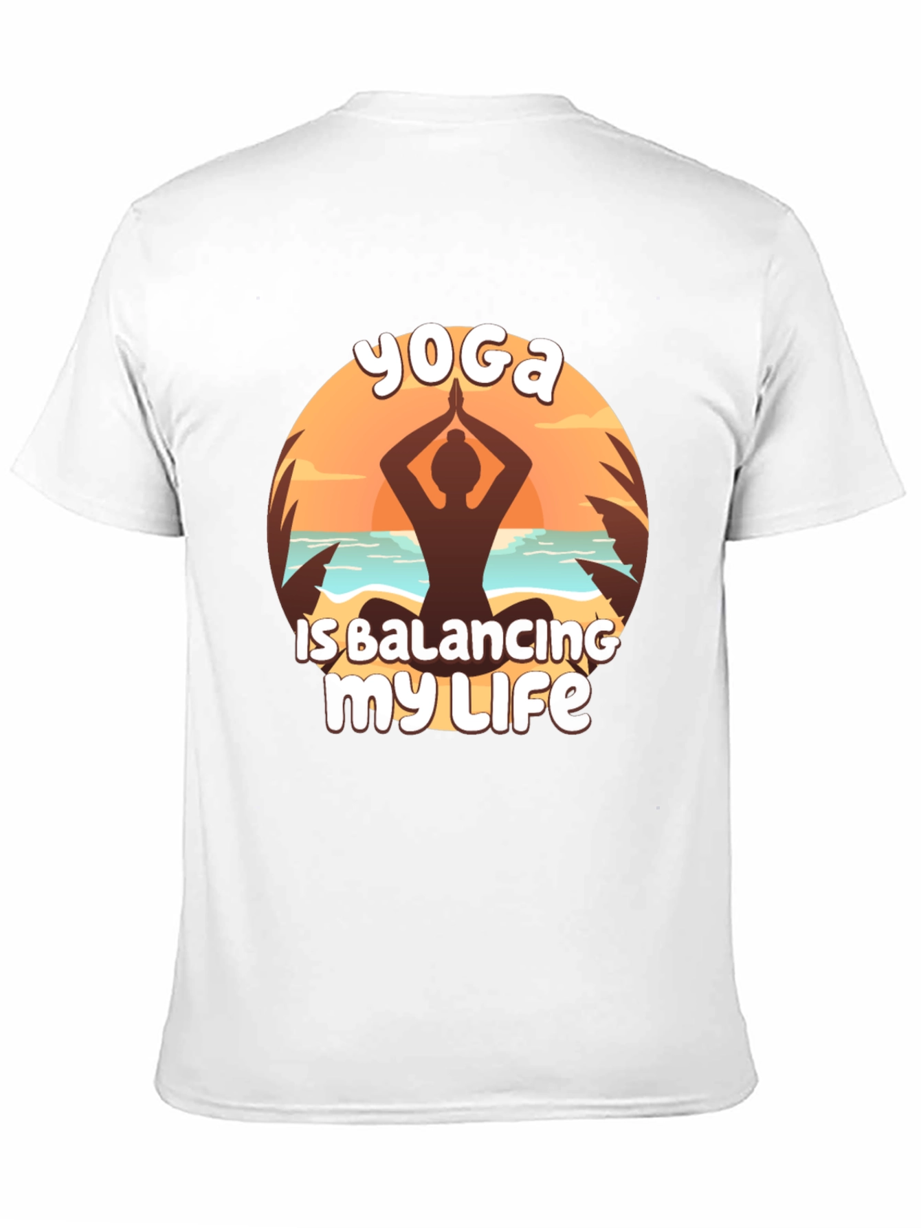 Yoga Balancing Life Black T-Shirt