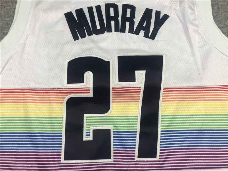 Men's Denver Nuggets Jamal Murray #27 NBA White Player Jerseys
