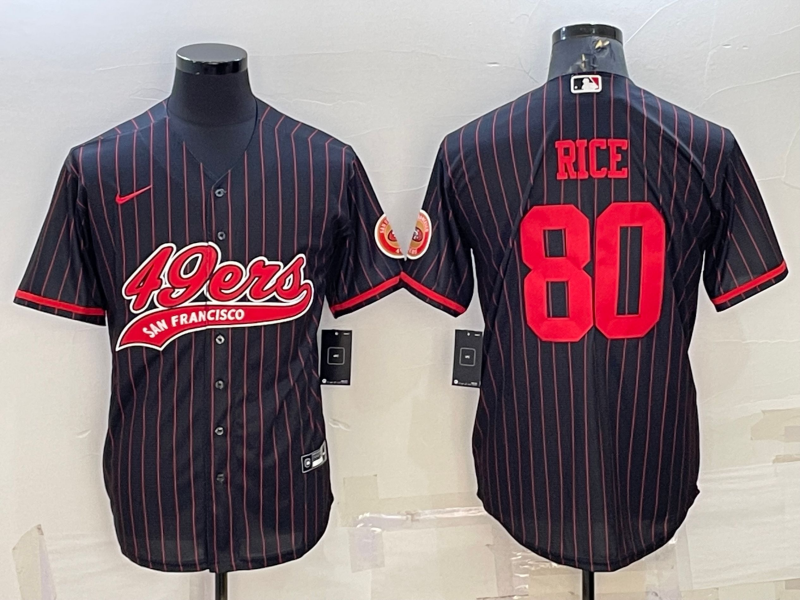 Men's San Francisco 49ers Jerry Rice #80 Black Player Game Jerseys Joint Edition