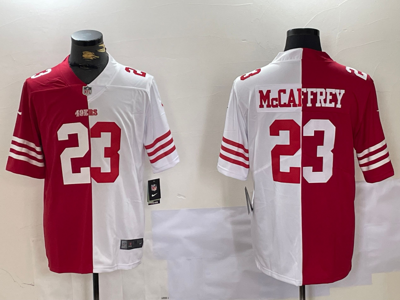 Men's San Francisco 49ers Christian McCaffrey #23 Scarlet/White Player Game Jerseys