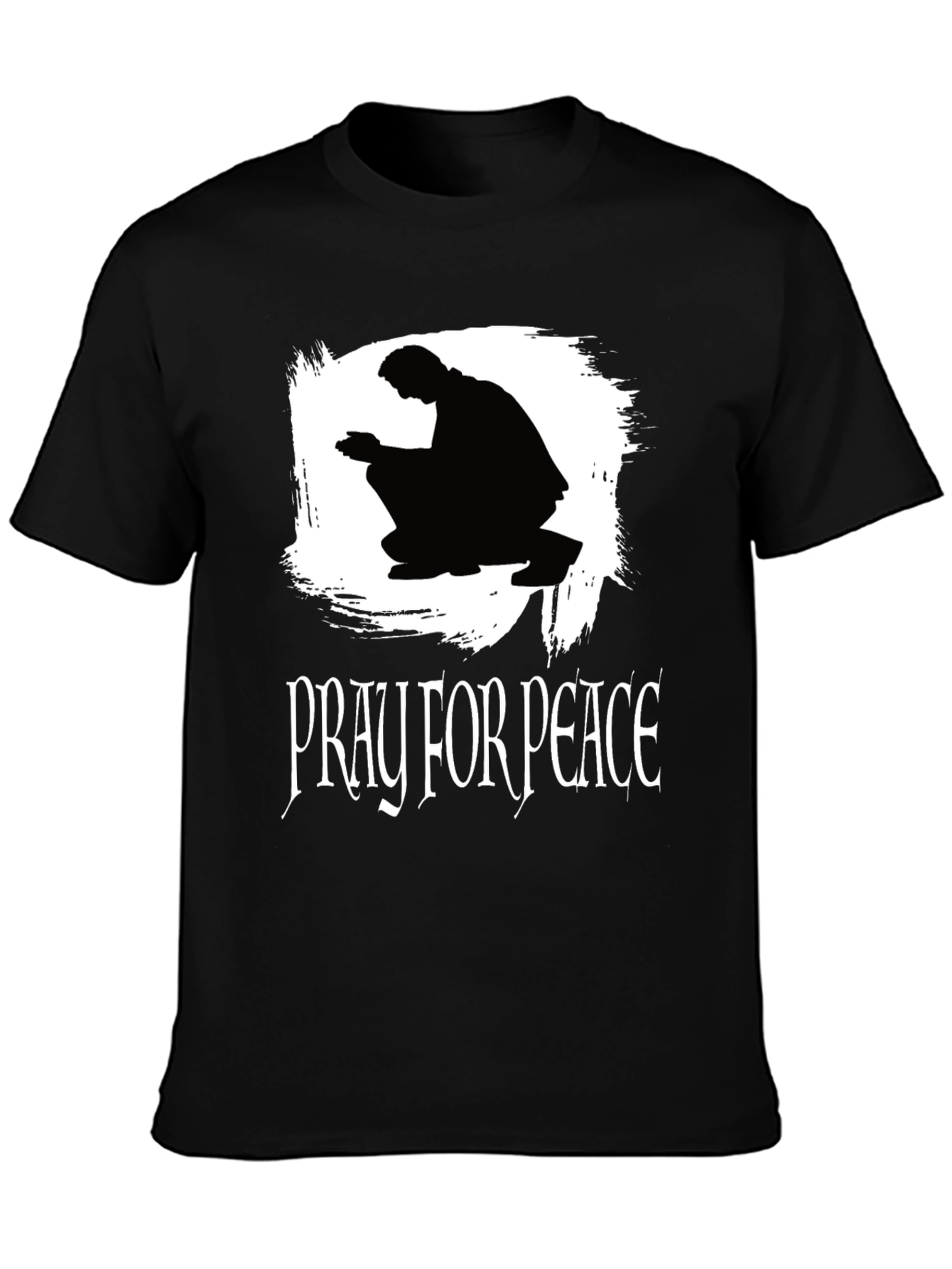 Pray for Peace Black Graphic T-Shirt