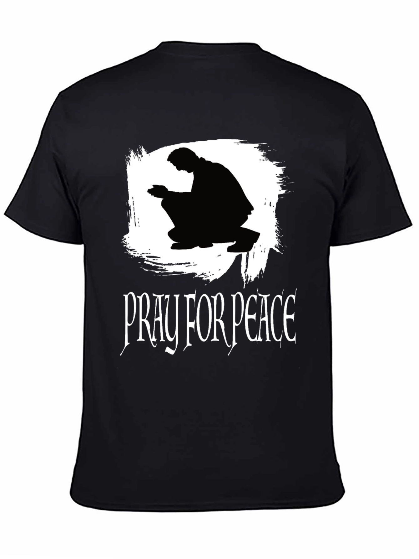 Pray for Peace Black Graphic T-Shirt