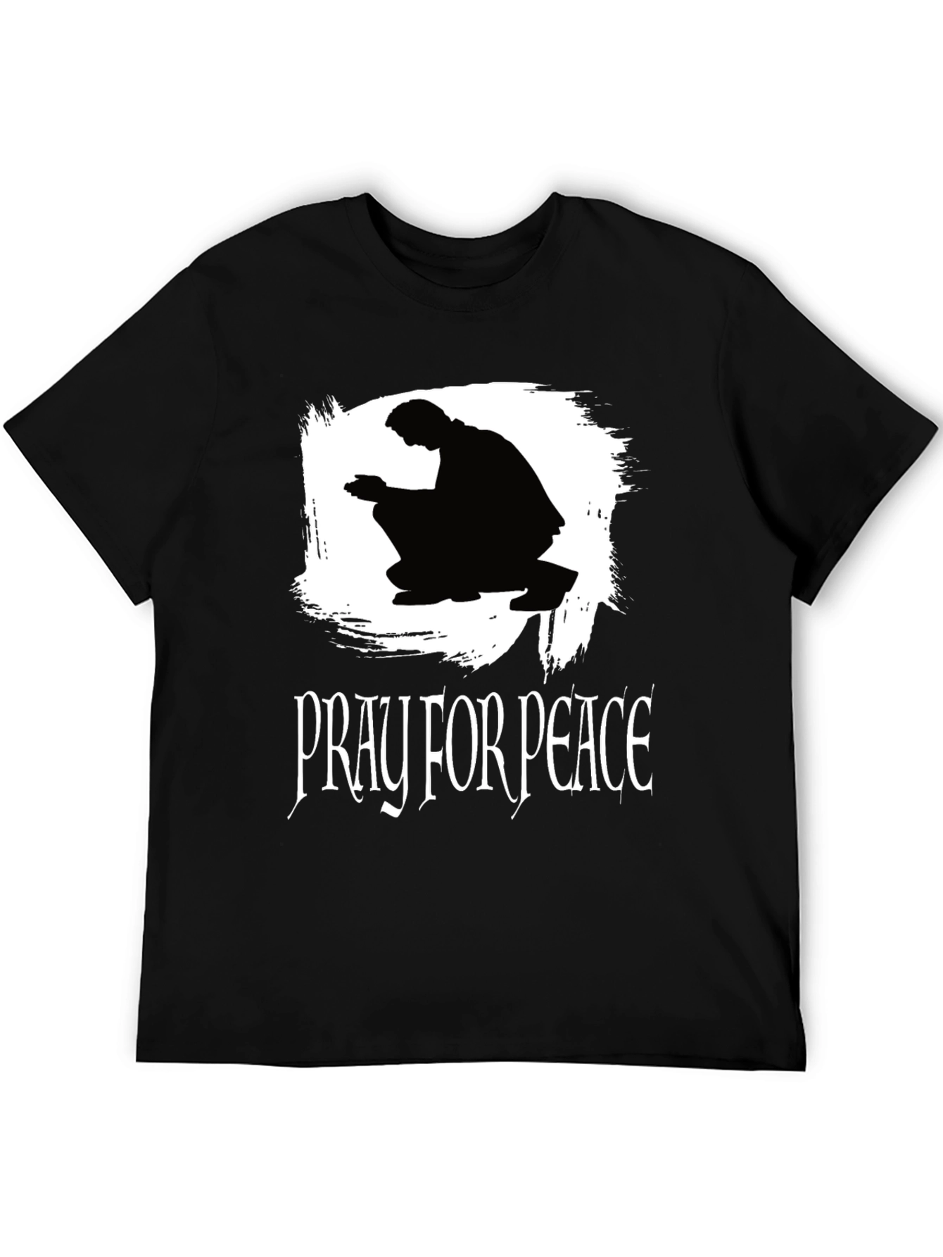 Pray for Peace Black Graphic T-Shirt