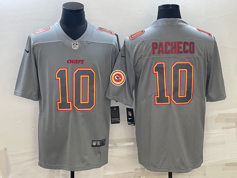 Men's Kansas City Chiefs Isiah Pacheco #10 Grey Game Jerseys