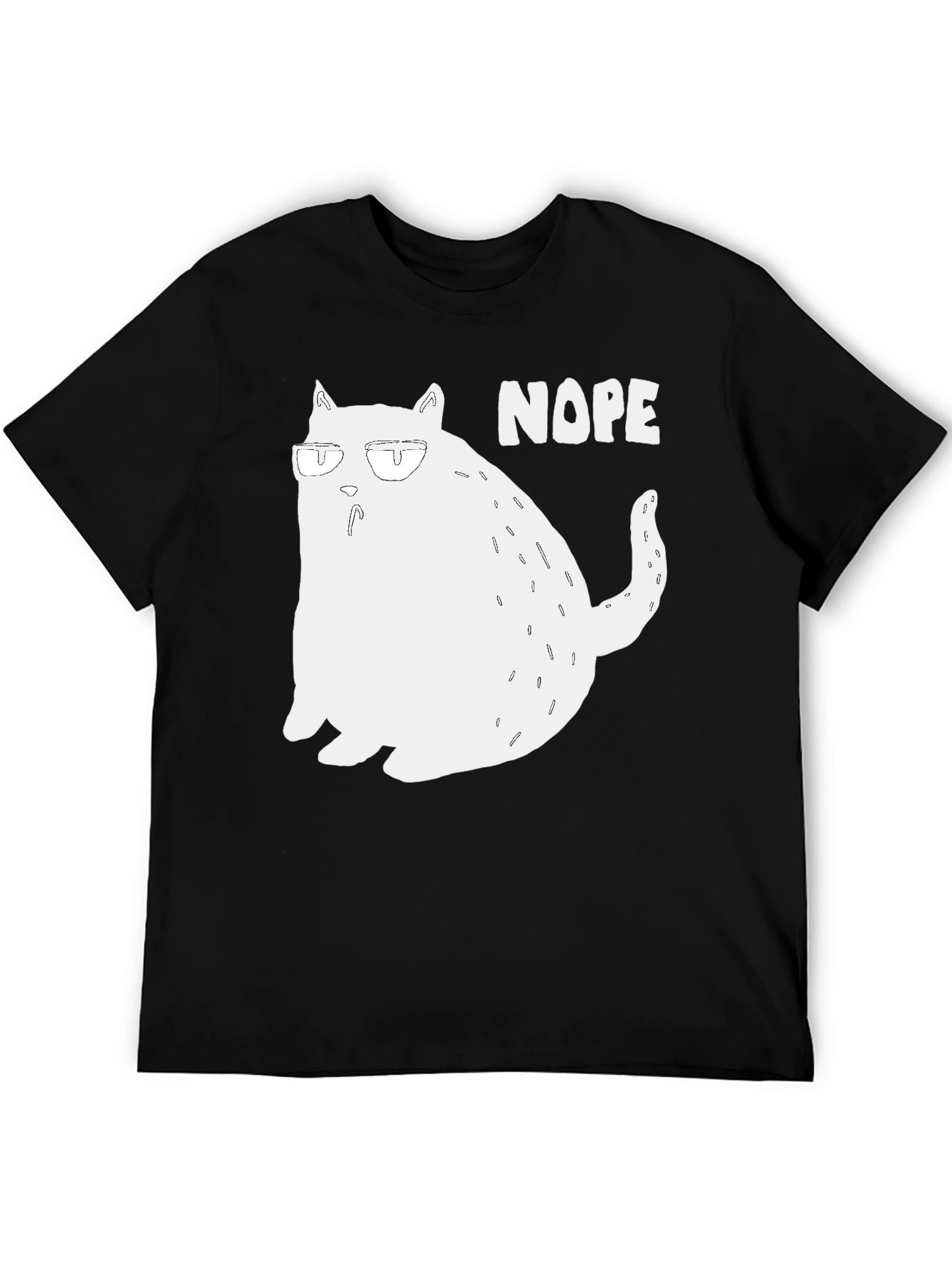 Nope Cat Graphic T-Shirt - Funny Lazy Cat Tee
