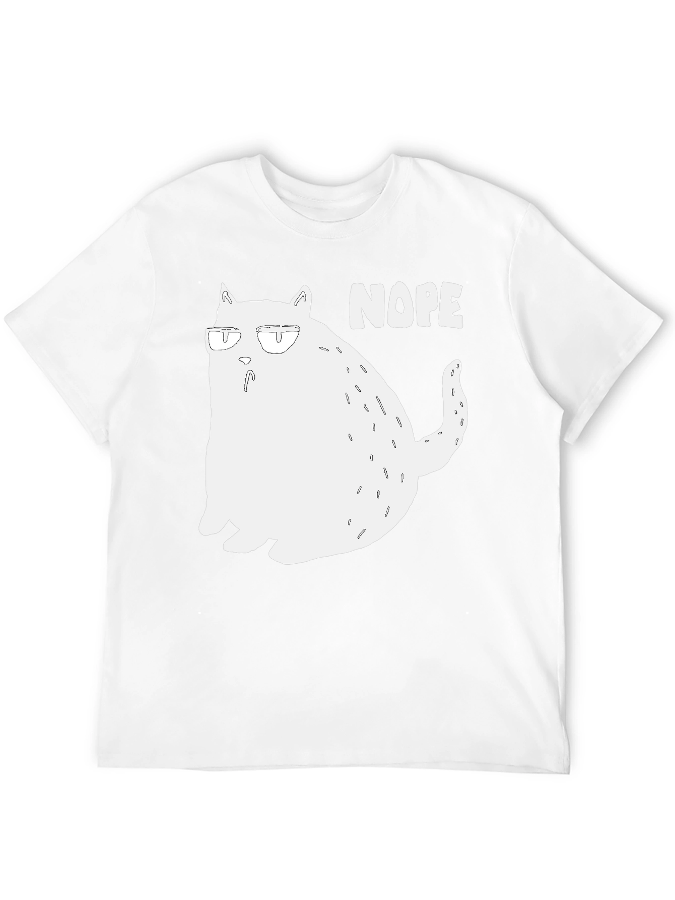 Nope Cat Graphic T-Shirt - Funny Lazy Cat Tee