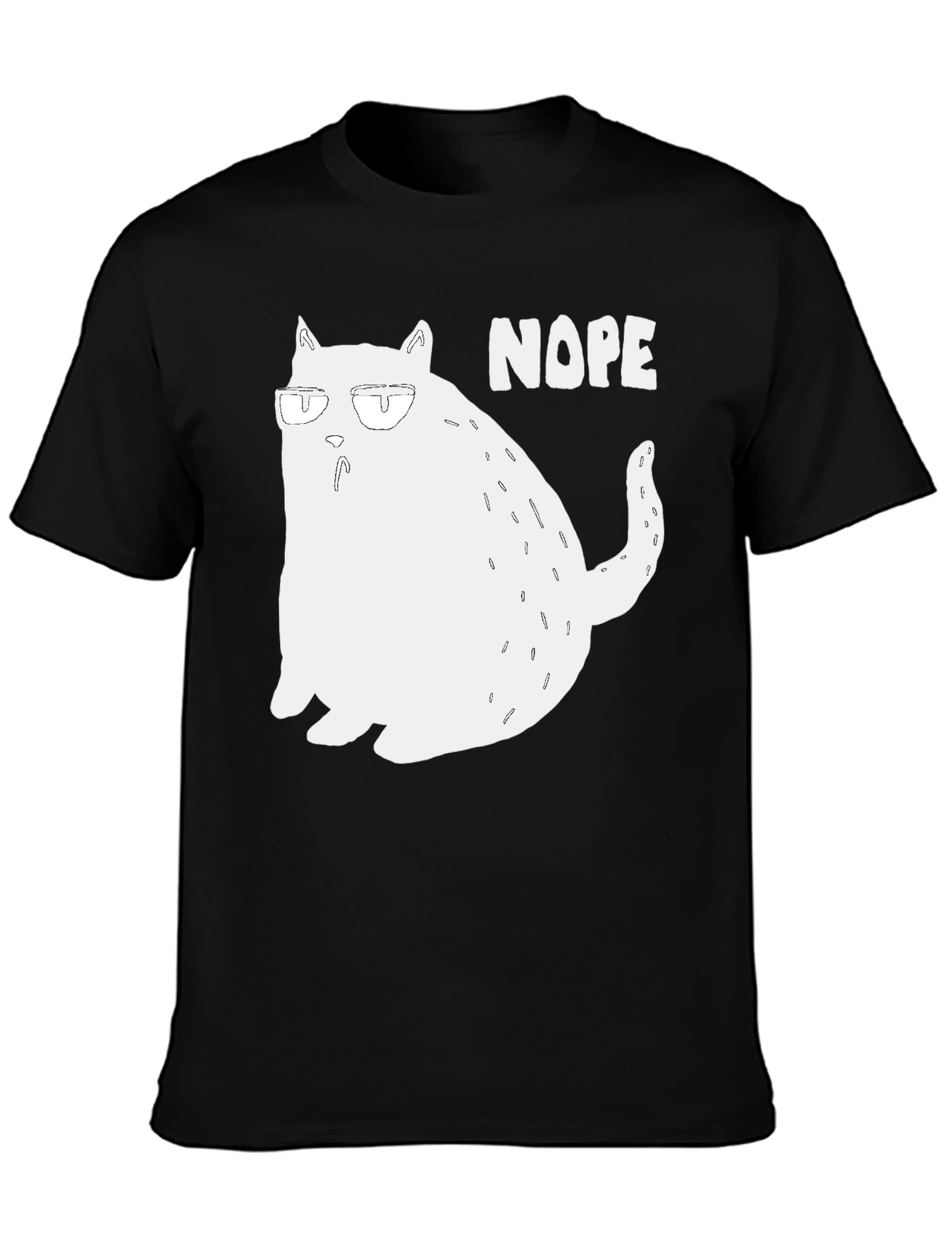 Nope Cat Graphic T-Shirt - Funny Lazy Cat Tee