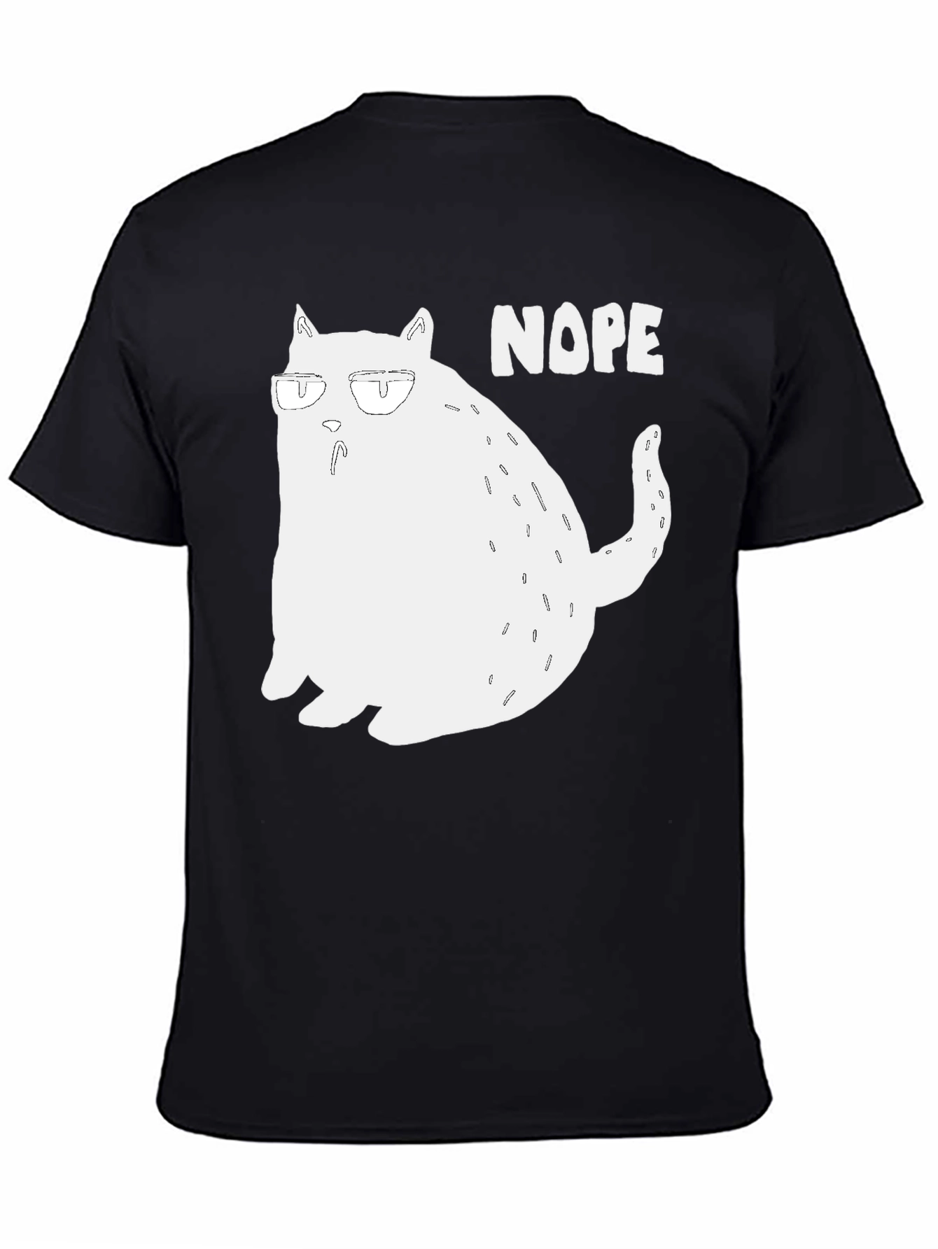 Nope Cat Graphic T-Shirt - Funny Lazy Cat Tee