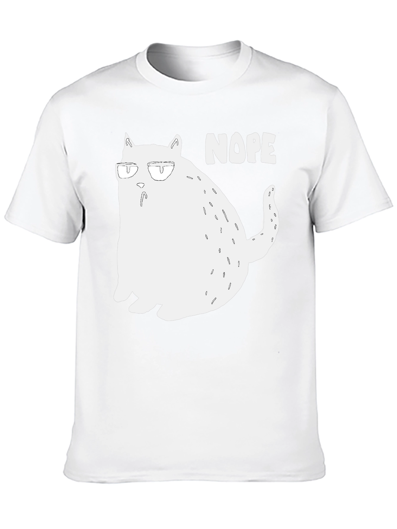 Nope Cat Graphic T-Shirt - Funny Lazy Cat Tee
