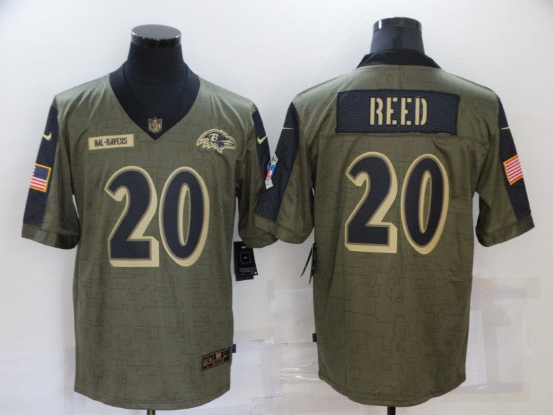 Men's Baltimore Ravens Ed Reed #20 Brown Game Jerseys
