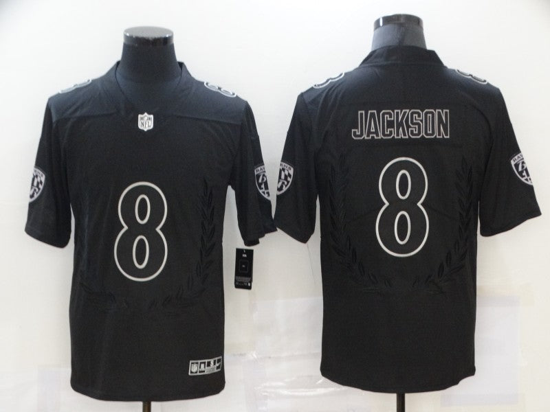 Men's Baltimore Ravens #8 Lamar Jackson Black Alternate Game Player Jerseys