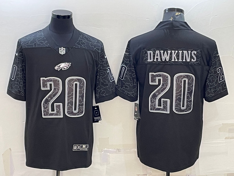 Men's Philadelphia Eagles Brian Dawkins #20 Black RFLCTV Limited Jerseys