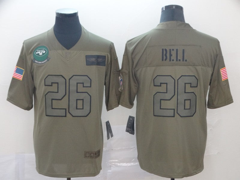 Men's New York Jets Le'Veon Bell #26 Brown Game Jerseys