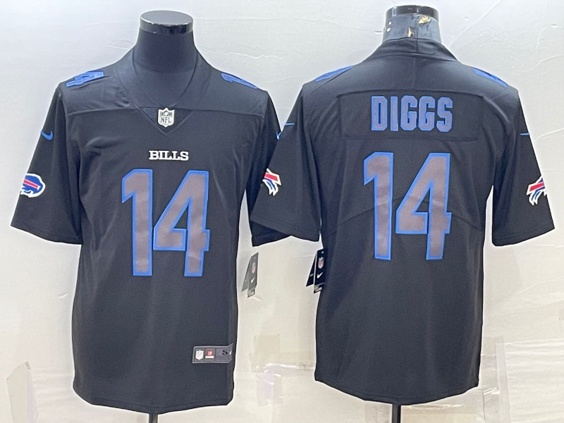 Men's Buffalo Bills Stefon Diggs #14 Black Team Game Jerseys