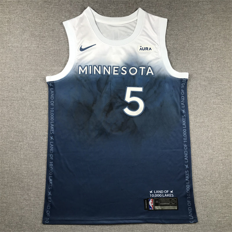 Men's Minnesota Timberwolves Anthony Edwards #5 Blue 2023/24 Swingman Jerseys - City Edition