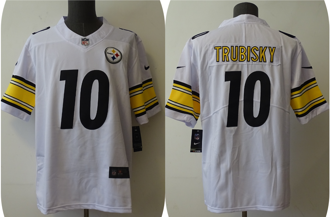Men's Pittsburgh Steelers Mitchell Trubisky #10 White Game Jerseys
