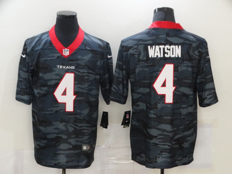 Men's Houston Texans Deshaun Watson #4 Gray Camouflage Game Jerseys