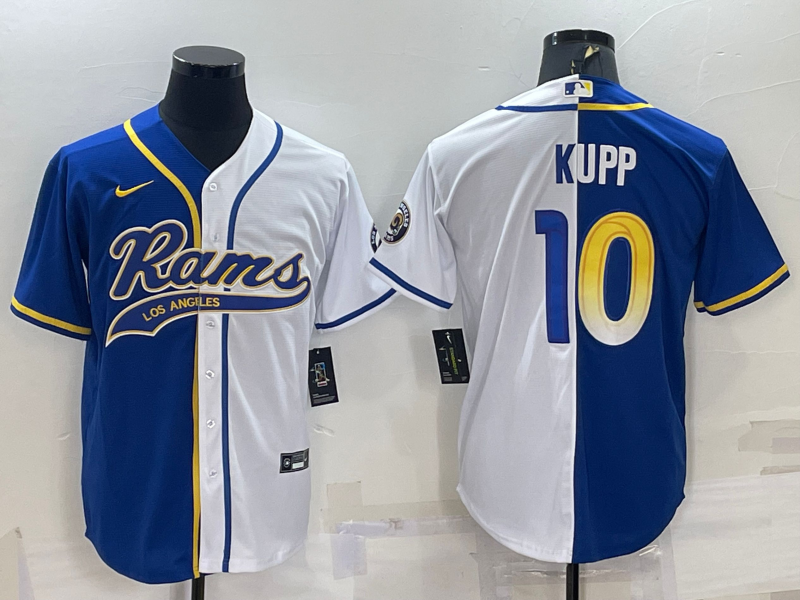 Men's Los Angeles Rams Cooper Kupp #10 Blue/White Game Jerseys Joint Edition
