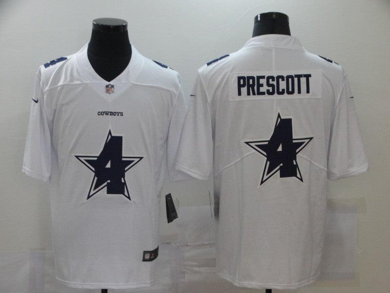 Men's Dallas Cowboys #4 Dak Prescott White Player Game Jerseys
