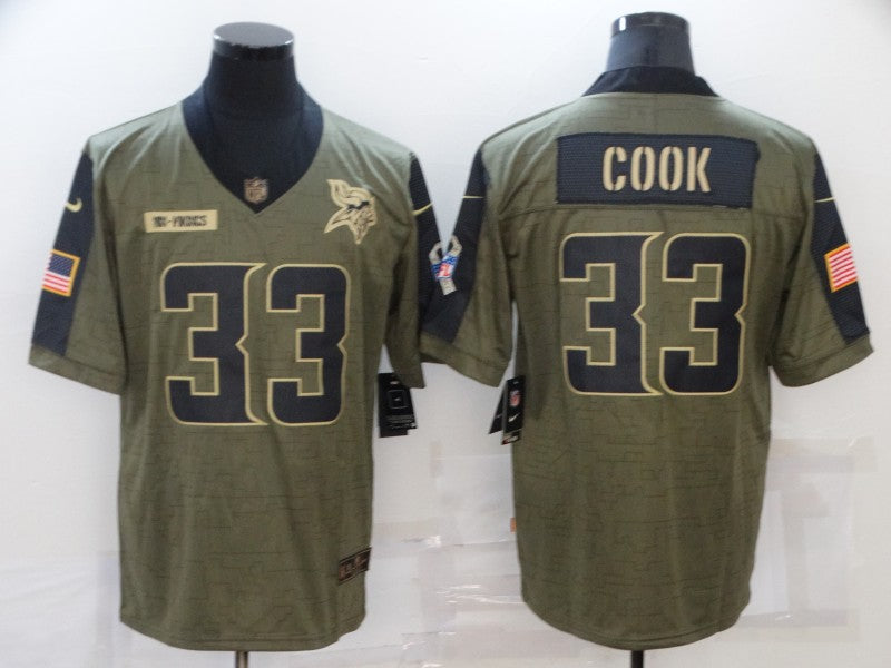 Men's Minnesota Vikings Dalvin Cook #33 Brown Player Game Jerseys