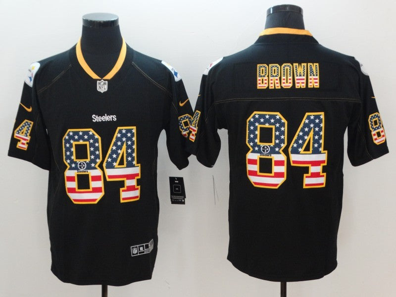 Men's Pittsburgh Steelers Antonio Brown #84 Black Alternate Game Jerseys