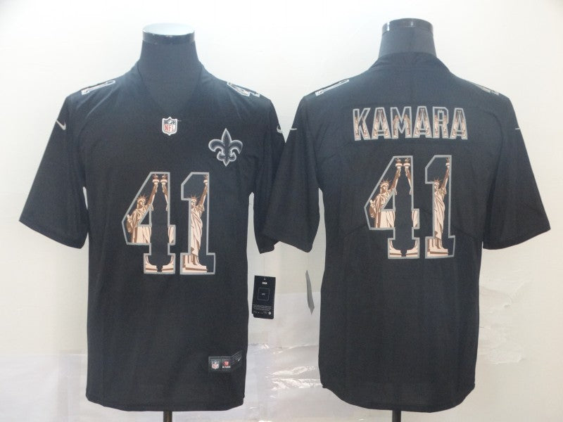 Men's New Orleans Saints Alvin Kamara #41 Black Game Team Jerseys
