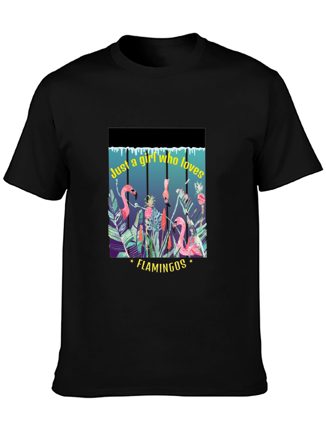 Tropical Flamingo Lover T-Shirt - Womens Graphic Tee