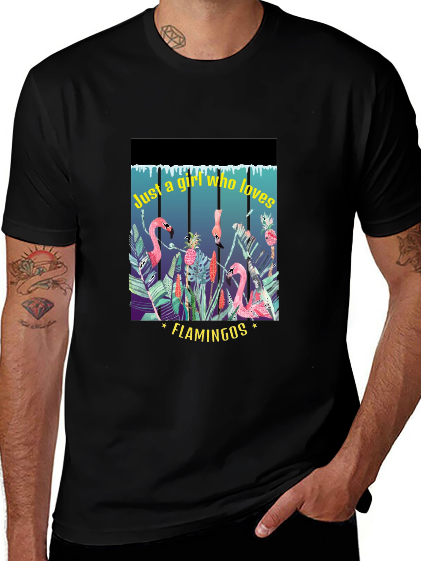 Tropical Flamingo Lover T-Shirt - Womens Graphic Tee