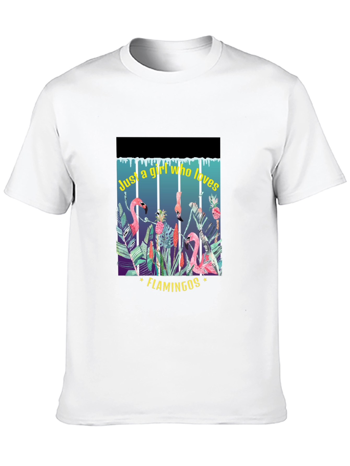Tropical Flamingo Lover T-Shirt - Womens Graphic Tee